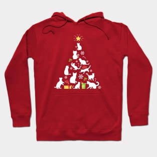 White Cats Christmas Tree Hoodie